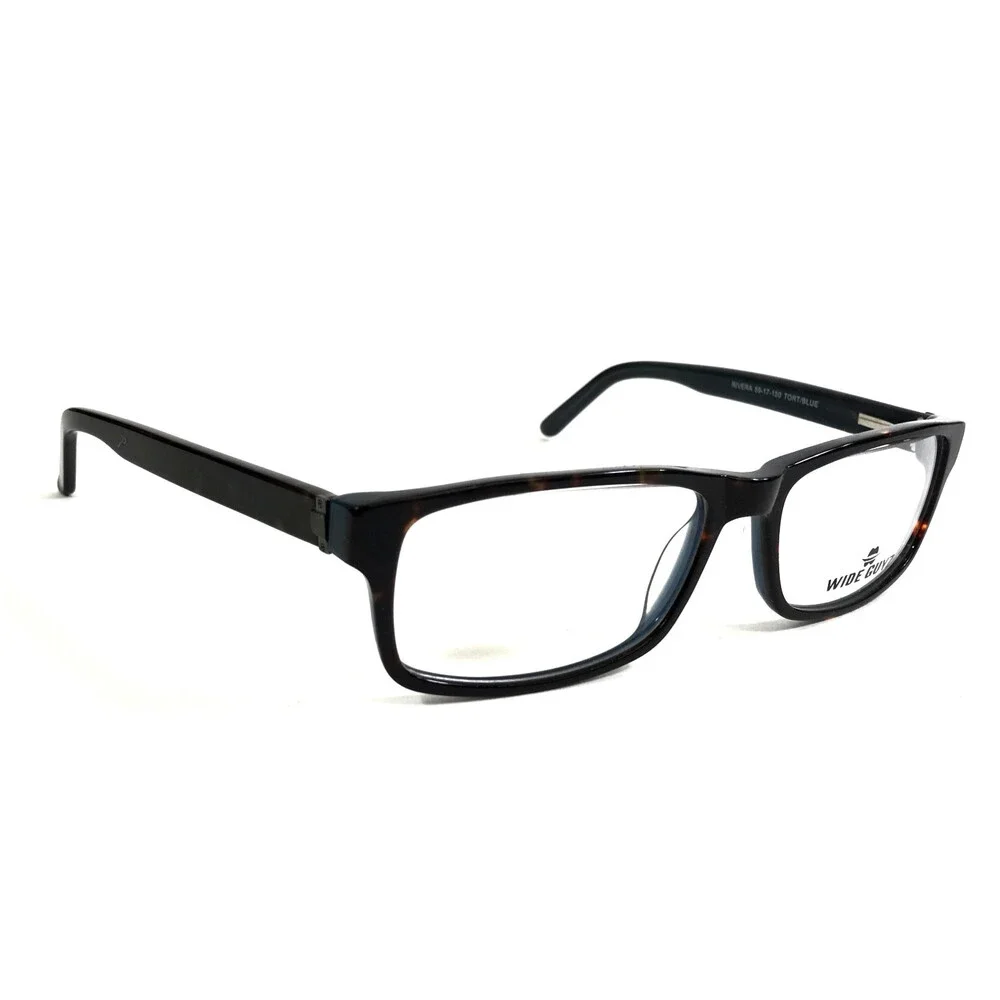 Wide Guyz Eyeglasses Frames RIVERA TORT/BLUE Tortoise Blue Rectangle 59-17-150